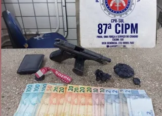 PM prende homem com pistola suspeito de vender droga em Teixeira de Freitas