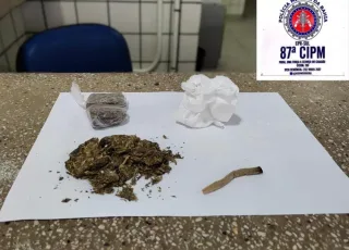 PM prende suspeito de tráfico em Teixeira de Freitas com maconha e cocaína