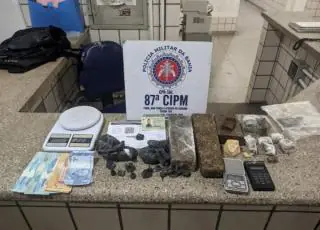 PM prende suspeito de tráfico em Teixeira de Freitas com quase 2 kg de maconha, além de cocaína e crack