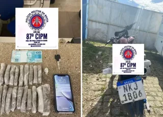 PM prende suspeito que estava indo fazer entrega de droga em Teixeira de Freitas