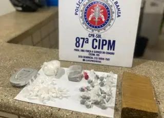 PM prende traficante com maconha e cocaína em bar em Teixeira de Freitas
