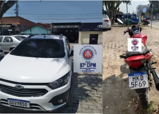 PM recupera carro e moto roubados em Teixeira de Freitas