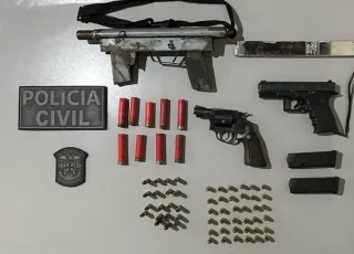 Polícia apreende Metralhadora, pistola e revólver  em Argolo