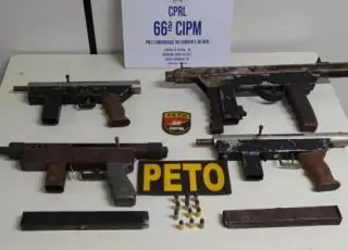 Polícia encontra quatro submetralhadoras em Feira de Santana