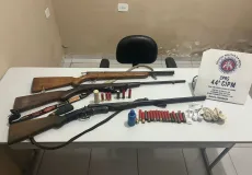 Polícia Militar de Itanhém apreende armas de fogo em conflito entre vizinhos na zona rural de Itanhém