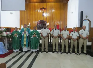 Polícia Militar é homenageada durante missa na Igreja Matriz São Pedro