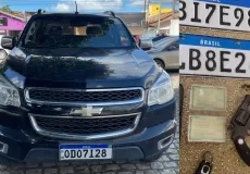 Polícia Militar recupera caminhonete roubada e apreende arma no São Lourenço em Teixeira de Freitas