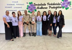 Policiais da 7ª CIPM participam da Campanha Agosto Lilás em Guaratinga