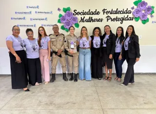 Policiais da 7ª CIPM participam da Campanha Agosto Lilás em Guaratinga
