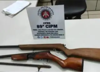 Policiais da 89ª CIPM apreendem armas no Assentamento Lagoa Bonita, em Mucuri