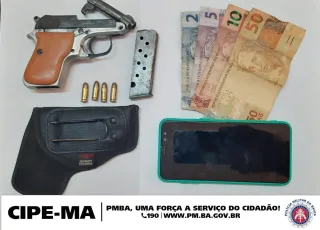 Policiais da CIPE/MA prende em Guaratinga um indivíduo com arma de fogo