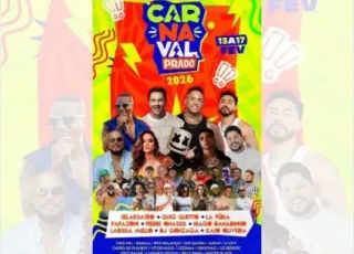 Prado divulga grade do Carnaval 2026 com mais de 30 atrações em trios e palco