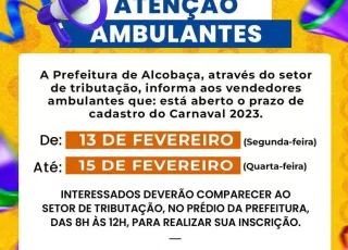 Prazo de cadastro para ambulantes vai até o dia 15 em Alcobaça