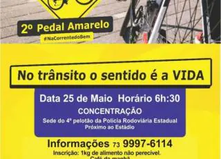 PRE realiza “Pedal Amarelo” neste sábado (25) em Teixeira de Freitas. Veja como participar