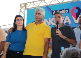 Prefeita Luciana acompanhada do deputado Robinho recepcionam ACM Neto e comitiva