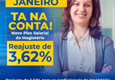 Prefeita Luciana Machado valoriza os profissionais da educação com pagamento do Piso Salarial do Magistério. Tá na conta.