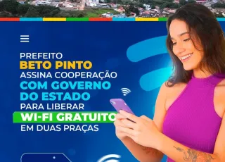 Prefeito Beto Pinto assina cooperação com Governo do Estado para liberar Wi-Fi gratuito em duas praças