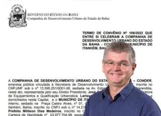 Prefeito de Itanhém assina convênio com a CONDER para asfaltar trecho até o novo cemitério
