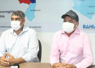 Prefeito Silvio Ramalho, presidente do Consaúde recebe o prefeito de Cabrália e juntos visitam a policlínica