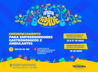 Prefeitura abre credenciamento para empreendedores gastronômicos e ambulantes para a Festa da Cidade 