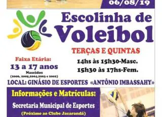 Prefeitura abre inscrições para escolinha de Voleibol