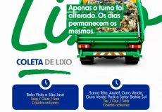Prefeitura altera horário da coleta de lixo em dois setores de Teixeira de Freitas.