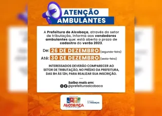 Prefeitura de Alcobaça abre cadastro para vendedores ambulantes para o verão 2023