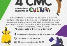 Prefeitura de Caravelas convida a população para 4ª Conferência Municipal de Cultura