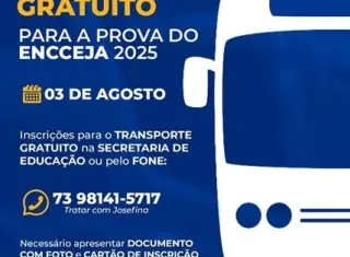 Prefeitura de Ibirapuã garante transporte gratuito para estudantes do ENCCEJA 2025