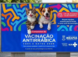 Prefeitura de Ibirapuã inicia Campanha de Vacinação Antirrábica nesta segunda-feira (20)