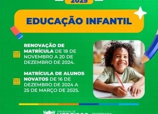 Prefeitura de Medeiros Neto anuncia rematrículas e matrículas para rede municipal de educação 2025