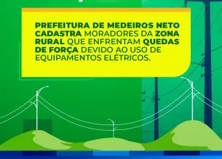 Prefeitura de Medeiros Neto cadastra moradores da zona rural que enfrentam quedas de força devido ao uso de equipamentos elétricos