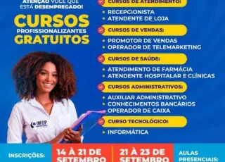 Prefeitura de Medeiros Neto e Infop abrem inscrições para cursos profissionalizantes gratuitos presenciais