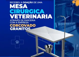 Prefeitura de Medeiros Neto recebe doação de mesa cirúrgica veterinária através da Corcovado Granitos