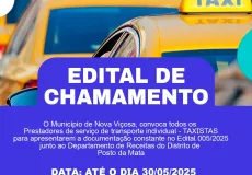 Prefeitura de Nova Viçosa convoca taxistas para recadastramento e regularização fiscal até 31 de maio