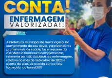 Prefeitura de Nova Viçosa realiza repasse do Piso Salarial da enfermagem