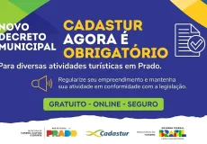 Prefeitura de Prado torna CADASTUR obrigatório e condiciona emissão de alvarás à regularização