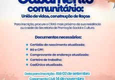 Prefeitura de Teixeira de Freitas lança projeto de casamento coletivo “União de Vidas, Construção de Laços” 