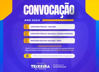 Prefeitura de Teixeira de Freitas promove a segunda convocação de candidatos aprovados em concursos públicos e processo seletivo