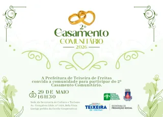 Prefeitura de Teixeira de Freitas realiza 2º Casamento Comunitário nesta sexta-feira