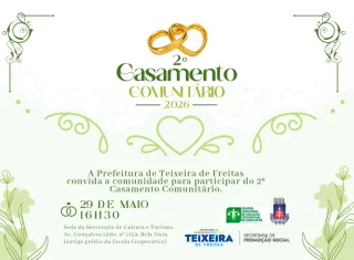 Prefeitura de Teixeira de Freitas realiza 2º Casamento Comunitário nesta sexta-feira