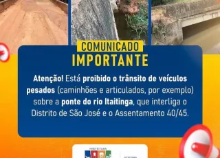 Prefeitura interdita trânsito de veículos pesados sobre a ponte do Rio Itaitinga em Alcobaça