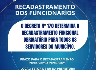 Prefeitura Municipal de Lajedão inicia recadastramento obrigatório de servidores do município