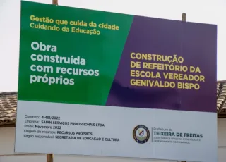 Prefeitura prossegue com construção de refeitórios em seis escolas de Teixeira de Freitas