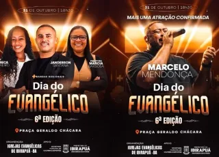 Prepare o coração! Ibirapuã terá grande noite de louvor no dia 31 de outubro