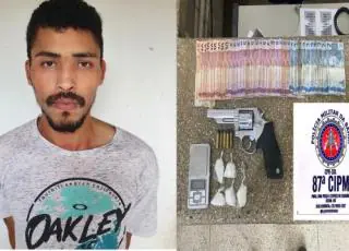 Preso com arma, cocaína e maconha líder de grupo criminoso que disputa venda de droga em Teixeira de Freitas