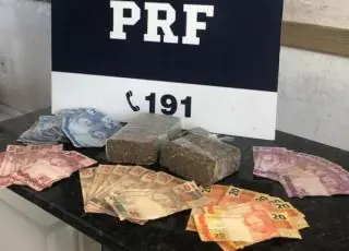 PRF apreende maconha e quase 1.500 reais em dinheiro durante abordagem na BR 101