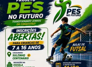 Projeto Pés no Futuro abre inscrições para crianças e adolescentes em Sulzinho e Centenário