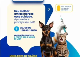 Proteja seu pet: vacinação antirrábica será nesta sexta em Teixeira de Freitas