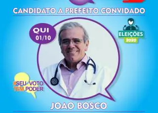 Rádio Sucesso e TVFF sabatina o candidato a prefeito João Bosco nesta quinta-feira (1º)
